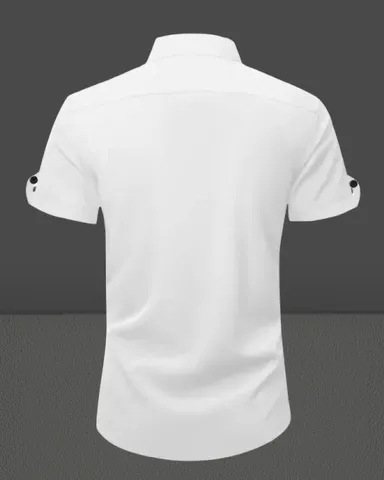 Men White Solid Cotton Casual Shirt Slim Fit Full Sleeves Breathable Summer Wear Formal Casual Shirt Office Wear Lightweight Stylish Shirt for Men India Daily Wear Fashion thumbnail 1