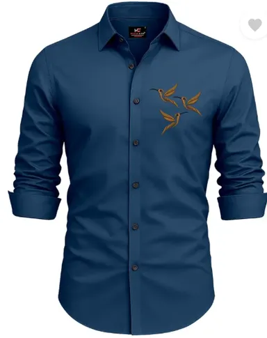  Men’s Casual Shirt | Regular Fit Embroidered Curved Collar Comfortable Cotton | Casual Wear All Sizes thumbnail 2
