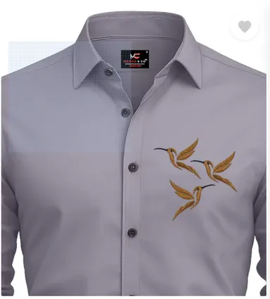  Men's Casual Shirt | Regular Fit, Embroidered Design | Curved Collar Shirt for Daily Wear & Party thumbnail 3
