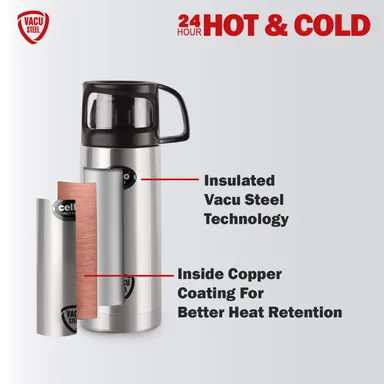 Cello Instyle 350ml Stainless Steel Leakproof Flask |Double Walled Vacuum Insulated Hot & Cold Water Bottle for Office, School, Travel – Durable, BPA-Free, Stylish Design thumbnail 5