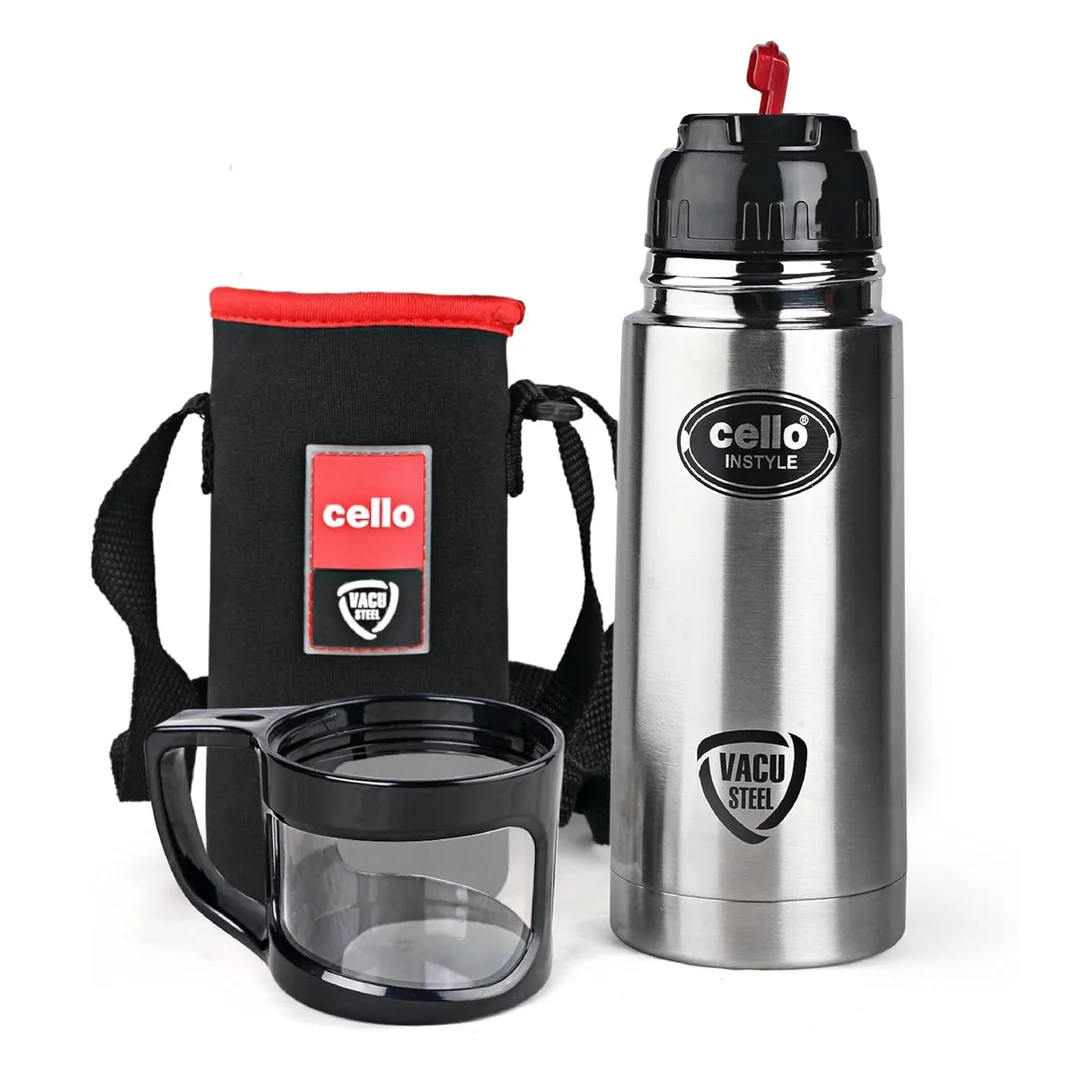 Cello Instyle 350ml Stainless Steel Leakproof Flask |Double Walled Vacuum Insulated Hot & Cold Water Bottle for Office, School, Travel – Durable, BPA-Free, Stylish Design image 1