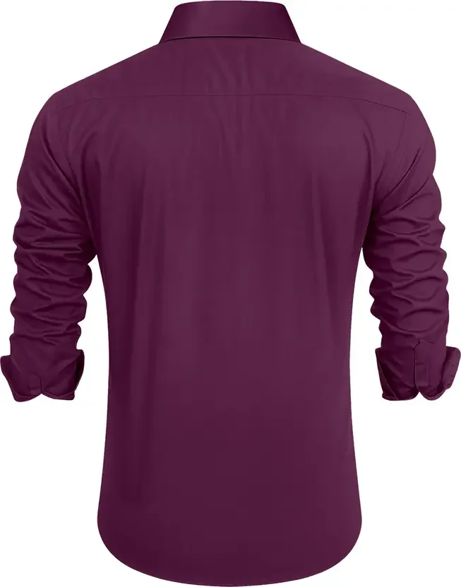 Men Embroidered Solid Casual Shirt | Designer Purple Shirt for Men | Stylish Outing Wear Party Shirt  image 2