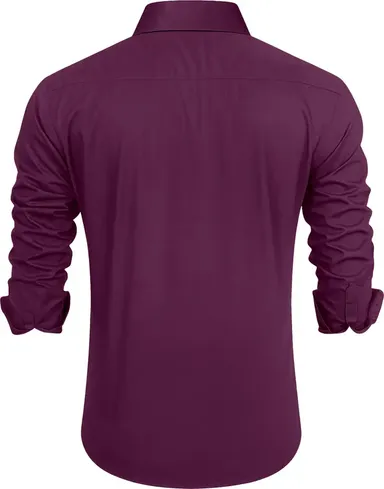 Men Embroidered Solid Casual Shirt | Designer Purple Shirt for Men | Stylish Outing Wear Party Shirt  thumbnail 1