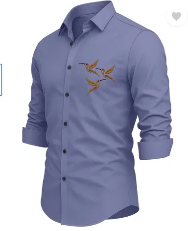 Men  Regular Fit | Embroidered | Curved Collar | Casual Shirt| Free Size thumbnail 2