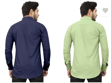Men's Casual Shirt Regular Fit Self Design Curved Collar | Pack of 2|Comfortable Wear thumbnail 3