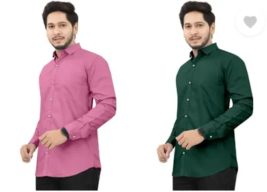 Men's Casua Shirt Regular Fit|Self Design| Curved Collar | Pack of 2|Comfortable Wear thumbnail 0