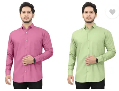  Men's Casual Shirt| Regular Fit, Self Design, Curved Collar | Pack of 2| Comfortable Wear thumbnail 0