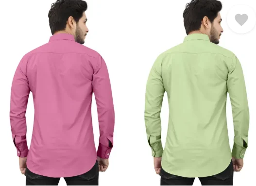 Men's Casual Shirt| Regular Fit, Self Design, Curved Collar | Pack of 2| Comfortable Wear image 2