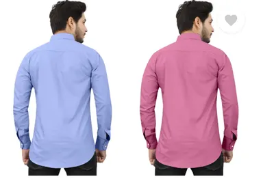 Men's Casual Shirt Regular Fit Self Design Curved Collar | Pack of 2|Comfortable Wear thumbnail 3