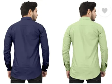 Men's Casual Shirts | Regular Fit, Self Design|Curved Collar | Pack of 2| Shirts for Daily Wear, Office, Travel | M to XXL Sizes|Assorted Colors thumbnail 1