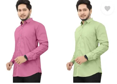 Men's Casual Shirts Regular Fit| Self Design| Curved Collar | Pack of 2| Shirts for Daily Wear| Office, Travel | M to XXL Sizes|Assorted Colors thumbnail 2