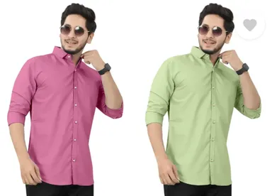 Men's Casual Shirts Regular Fit| Self Design| Curved Collar | Pack of 2| Shirts for Daily Wear| Office, Travel | M to XXL Sizes|Assorted Colors thumbnail 3