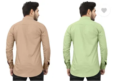 Men’s Regular Fit Casual Shirt | Pack of 2 | Self Design | Curved Collar | Comfortable & Stylish | Multiple Colors thumbnail 2