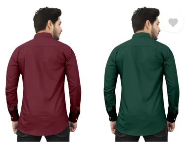 Men's Regular Fit Self-Design Curved Collar Casual Shirt | Pack of 2| Comfortable & Stylish for Casual & Office Wear| Available in Multiple Colors thumbnail 0