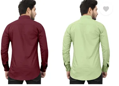 Men's Regular Fit Self-Design Curved Collar Casual Shirt | Pack of 2|Comfortable & Stylish for Casual & Office Wear|Available in Multiple Colors thumbnail 1