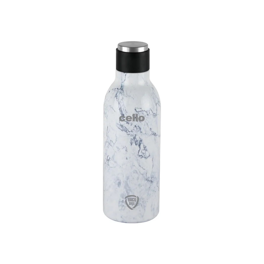 CELLO Marbella 600ml Thermosteel Flask – Double-Wall Stainless Steel Vacuum Bottle (White) – 24h Hot & Cold Insulated Travel & Office Flask image 1