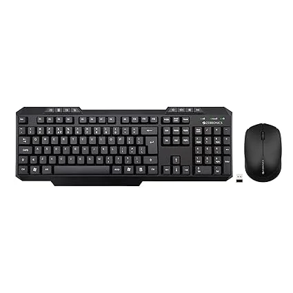 Zebronics Companion 151 Wireless Keyboard and Mouse Combo | 2.4GHz USB | 107 Keys with Hotkeys | 1200 DPI High Precision Mouse | Laptop Desktop Smart TV Compatible image 1