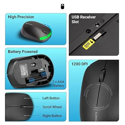 Zebronics Companion 151 Wireless Keyboard and Mouse Combo | 2.4GHz USB | 107 Keys with Hotkeys | 1200 DPI High Precision Mouse | Laptop Desktop Smart TV Compatible image 5