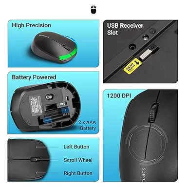 Zebronics Companion 151 Wireless Keyboard and Mouse Combo | 2.4GHz USB | 107 Keys with Hotkeys | 1200 DPI High Precision Mouse | Laptop Desktop Smart TV Compatible thumbnail 4