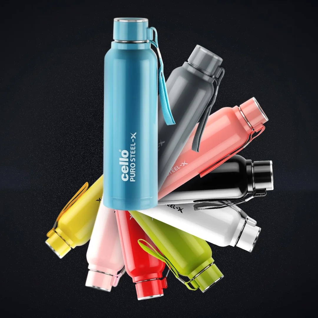 Cello Puro Steel‑X Benz 900 730 ml Insulated Stainless Steel Water Bottle Leak‑Proof BPA Free Wide Mouth for Gym Travel Office Daily Hydration image 5