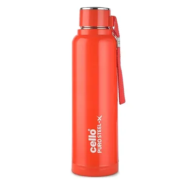Cello Puro Steel‑X Benz 900 730 ml Insulated Stainless Steel Water Bottle Leak‑Proof BPA Free Wide Mouth for Gym Travel Office Daily Hydration thumbnail 0