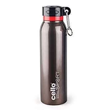 Cello Beatle 700ml Stainless Steel Vacuum Insulated Sports Bottle Black, Leak-Proof Thermoseal Hydration Flask for Gym Outdoor Cycling India image 1