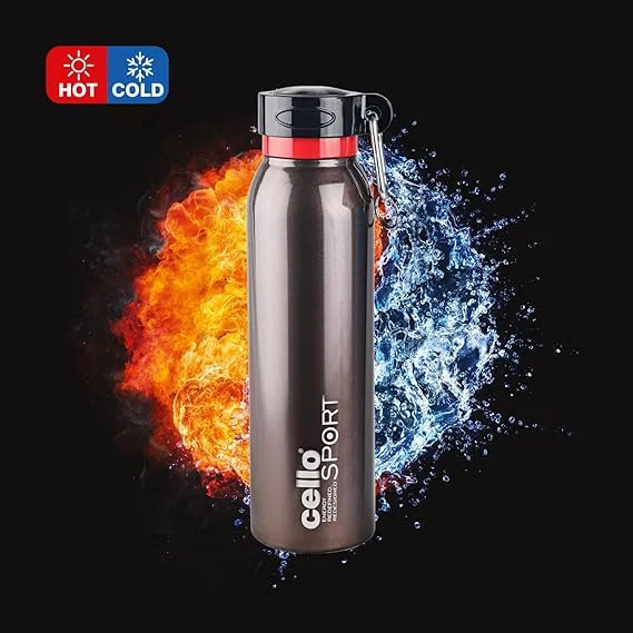 Cello Beatle 700 ml Gold Stainless Steel Vacuum Insulated Sports Bottle Leak-Proof Double Wall Thermo Seal Gym Outdoor Use image 3