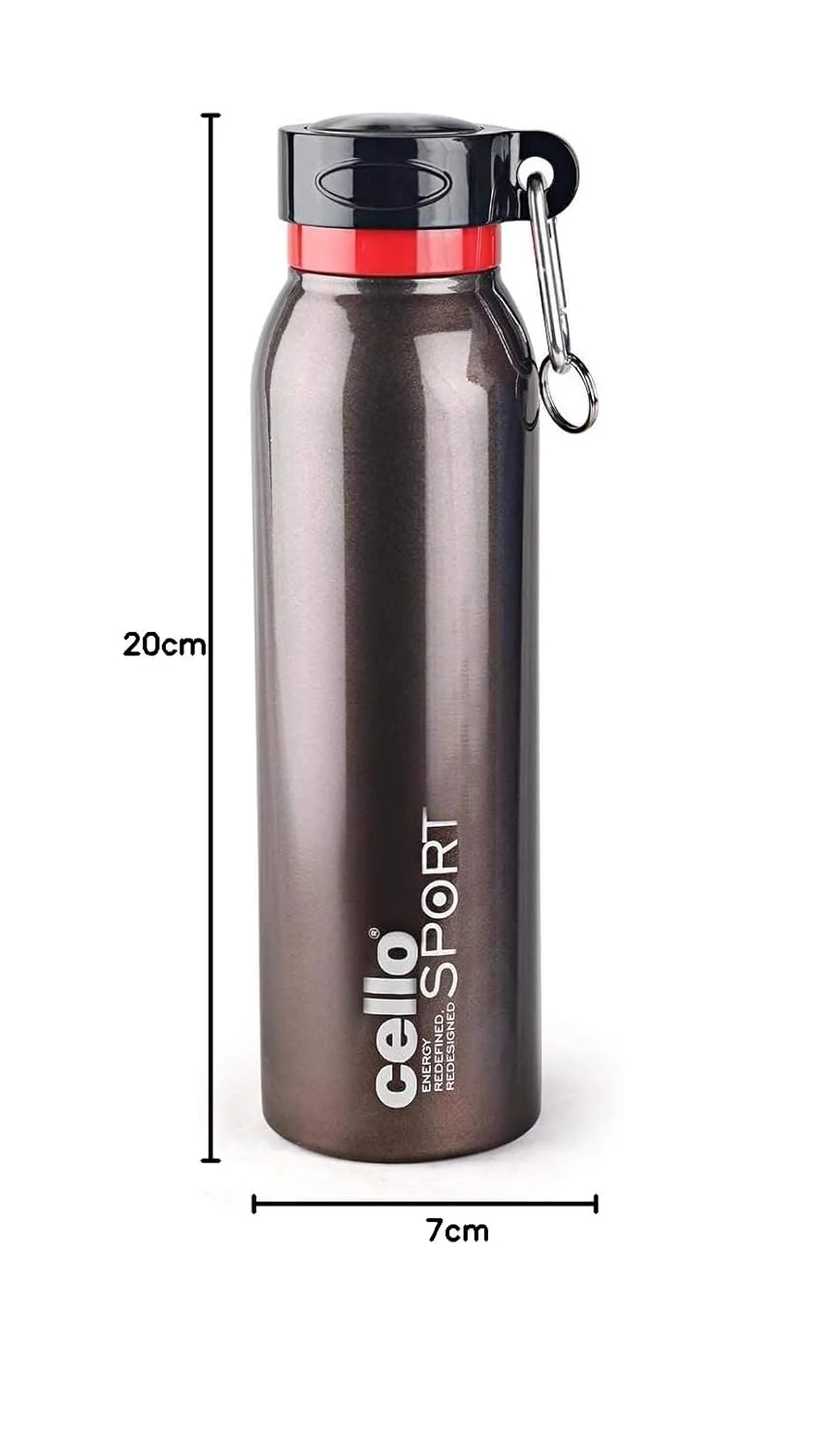 Cello Beatle 700 ml Gold Stainless Steel Vacuum Insulated Sports Bottle Leak-Proof Double Wall Thermo Seal Gym Outdoor Use image 7