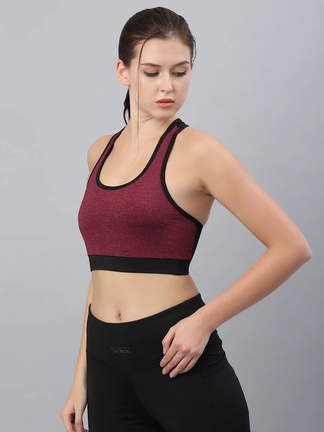 Wirefree Seamless Sports Bra Maroon | Full Coverage | Lightly Padded Women image 3