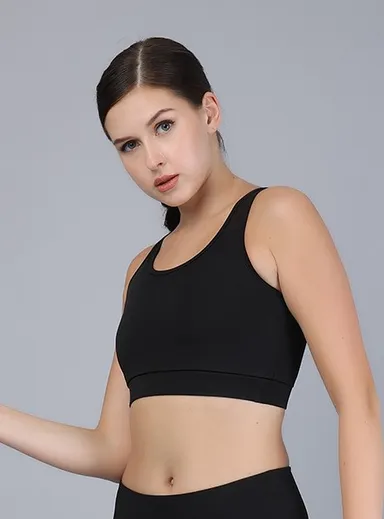 Wirefree Seamless Sports Bra for Women | Lightly Padded Full Coverage | Black | Comfortable Activewear thumbnail 3