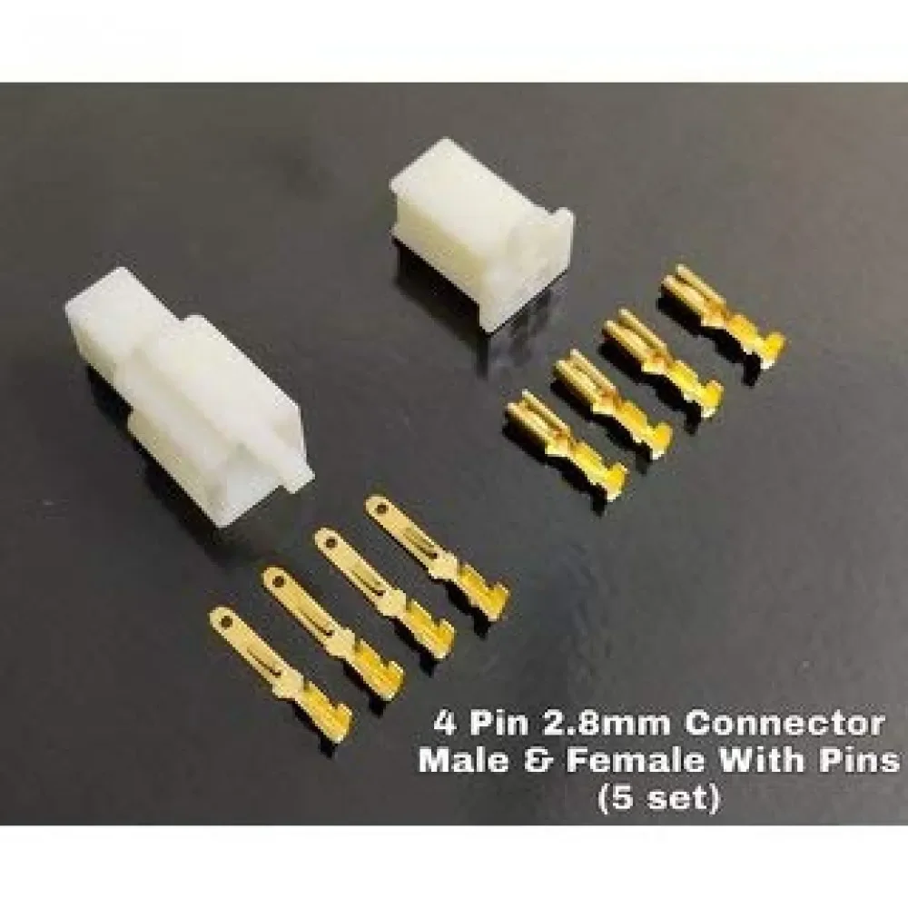 4 Pin Connector | Electric Bike Male Female Set | 2.8mm Automotive Connector for Wiring Harness | Waterproof| 5 Sets image 1