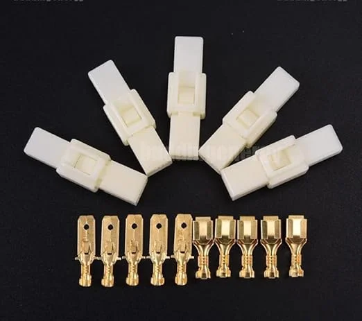 6.3mm ABS Male Female Automobile Wire Connectors | One-Way Car Plug | Electrical Cable Joint Set | 5 Pairs for Vehicles | Waterproof Use image 1