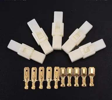 6.3mm ABS Male Female Automobile Wire Connectors | One-Way Car Plug | Electrical Cable Joint Set | 5 Pairs for Vehicles | Waterproof Use thumbnail 0
