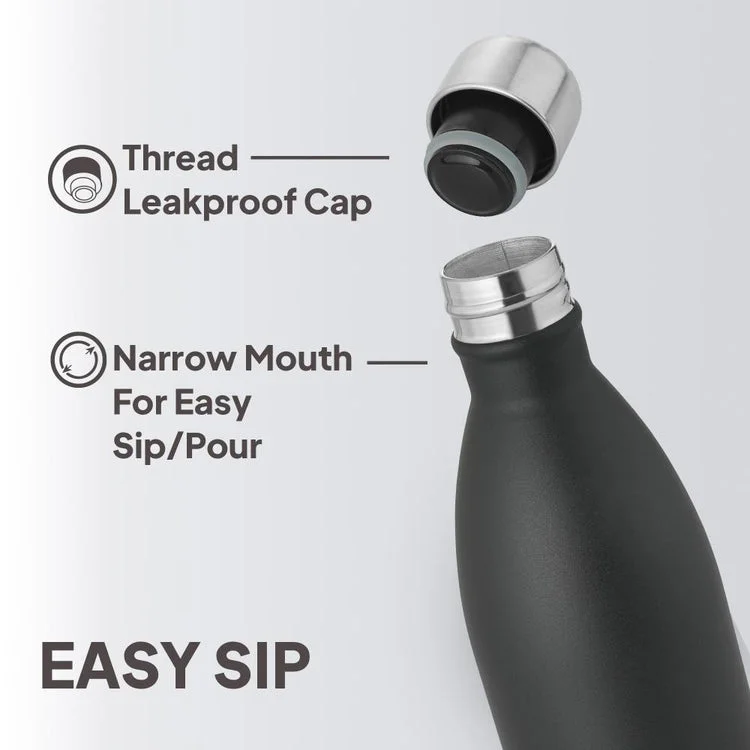 Cello Duro Swift 750 ml Black Stainless Steel Vacuum Insulated Water Bottle — Double Wall Leak-Proof Flask for Hot & Cold Beverages image 5