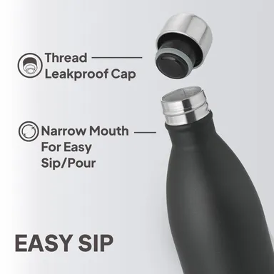 Cello Duro Swift 750 ml Black Stainless Steel Vacuum Insulated Water Bottle — Double Wall Leak-Proof Flask for Hot & Cold Beverages thumbnail 4