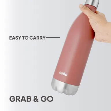 Cello Duro Swift 750ml Double-Walled Stainless Steel Vacuum Insulated Water Bottle – Hot & Cold Leak-Proof Flask with DTP Coating (Black/Blue/Green/Red) thumbnail 1