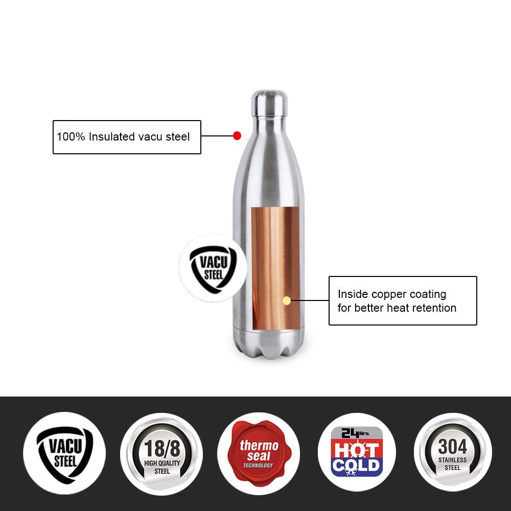 Cello Swift Thermosteel 500ml Insulated Water Bottle | Double-Walled | Leakproof & Rust-Proof Flask for Hot & Cold Beverages – Trave| Gym| Office Use image 4
