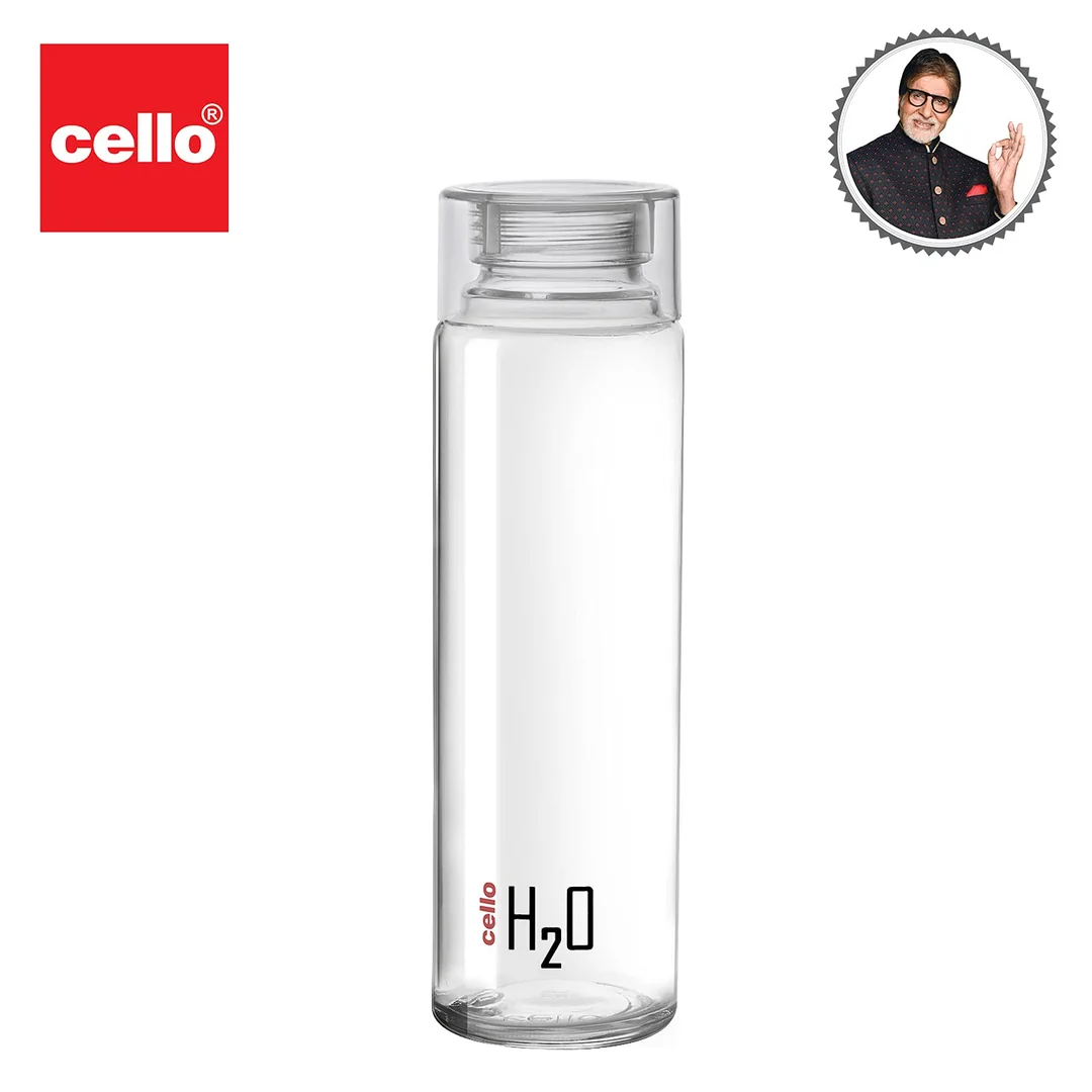 cello glass fridge water bottle 920 ml leak proof lightweight | home use fridge safe bottle  image 2