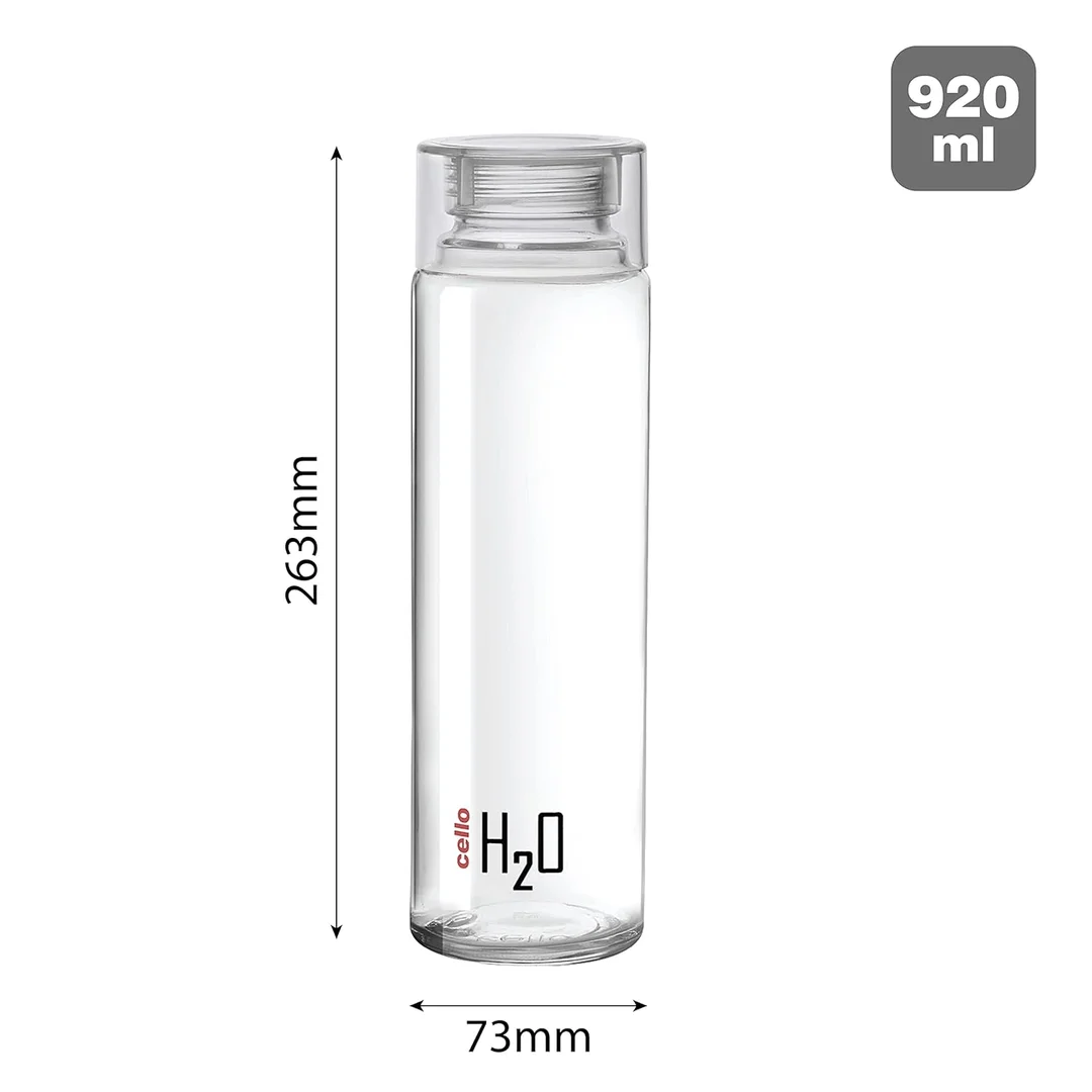 cello glass fridge water bottle 920 ml leak proof lightweight | home use fridge safe bottle  image 4