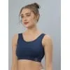 Blue Wirefree Seamless Sports Bra for Women | Full Coverage Lightly Padded Workout & Activewear Top thumbnail 1