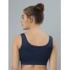 Blue Wirefree Seamless Sports Bra for Women | Full Coverage Lightly Padded Workout & Activewear Top image 4