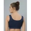 Blue Wirefree Seamless Sports Bra for Women | Full Coverage Lightly Padded Workout & Activewear Top thumbnail 3