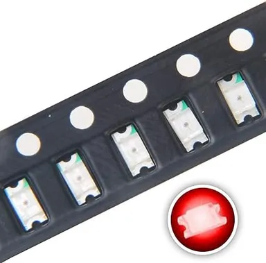 1206 Red SMD LED Ultra Bright PCB Indicator 3.2×1.6 mm 620‑625 nm Surface Mount 50pcs Pack High Brightness Status LED for Electronics Projects India thumbnail 0