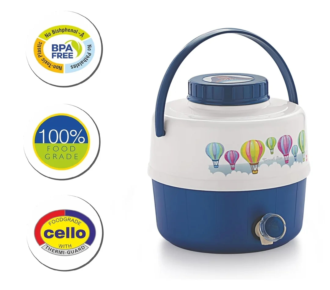 Cello Travel Star Insulated Water Jug 5 Litre |leakproof plastic double‑wall travel jug for picnics| outdoor use image 2