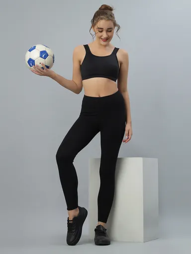Women’s Cotton Sports Bra | Non-Padded Wire-Free Comfort |  for Daily Use, Gym & Yoga | Breathable & Affordable| black thumbnail 2