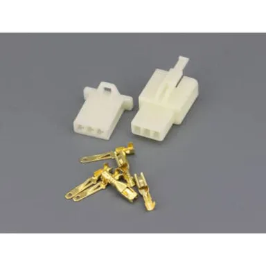 2.8 mm 3 Pin Automotive Connector | Nylon Male Female Terminal Plug 5 pcs Pack | Electric Bike RC Car Wiring Use