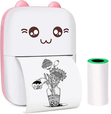 Portable Mini Bluetooth Thermal Printer Inkless for iOS Android | Wireless Receipt, Photo & Label Printing Pink