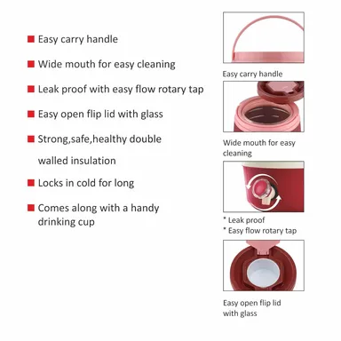 10 L Plastic PU Insulated Water Jug,|Leak‑resistant, BPA Free, Wide Mouth|Easy Carry thumbnail 1