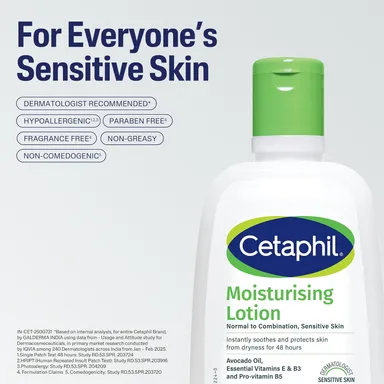 Cetaphil Moisturising Lotion 100 ml Hydrating Face & Body Lotion for Normal to Dry Sensitive Skin Dermatologist Recommended Lightweight Daily Moisturizer thumbnail 2