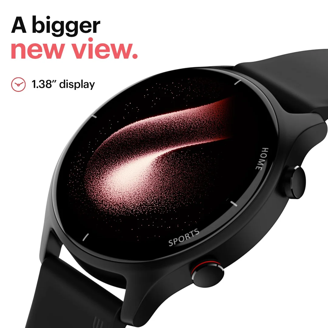 Noise Twist Smartwatch with Bluetooth Calling | 1.38 inch TFT Display| Heart Rate & Sleep Monitor| 7 Days Battery | Unisex Jet Black image 3